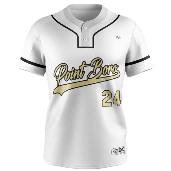 Baseball 2 Button Jersey Sublimated front
