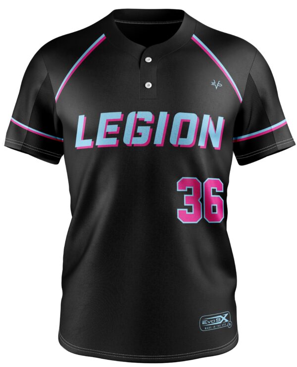 Baseball 2 Button Jersey Tackle Twill front