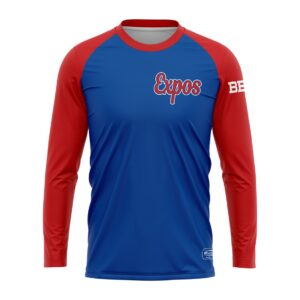 Baseball Crew Neck Jersey long sleeves front