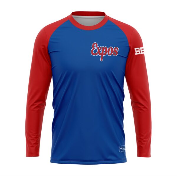 Baseball Crew Neck Jersey long sleeves front