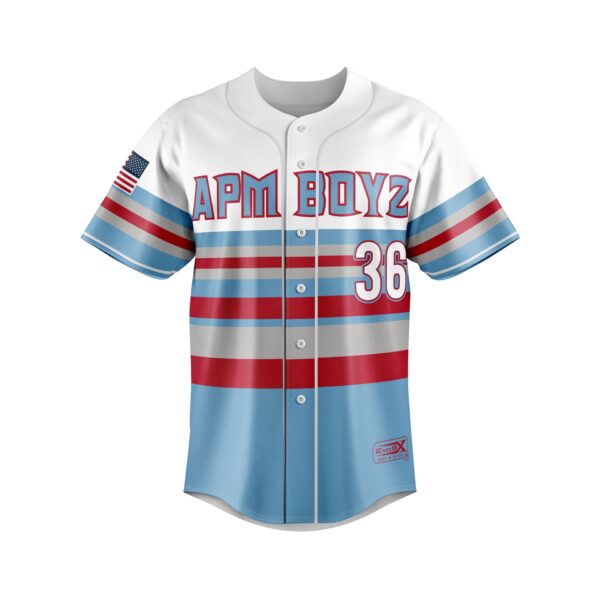 Baseball Full Button Jersey Sublimated front