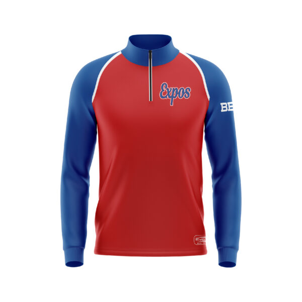 Baseball Full Dye 1/4 Zip Jackets Front