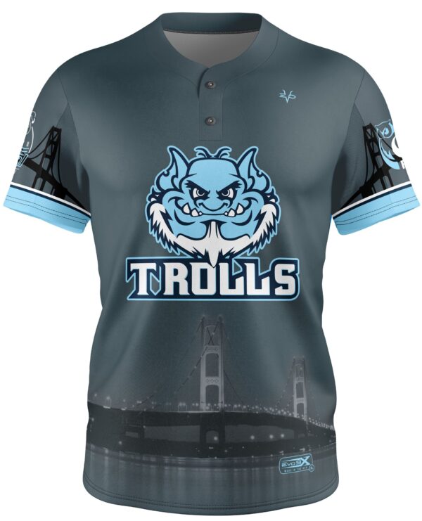 Slowpitch Softball 2 Button Jersey front